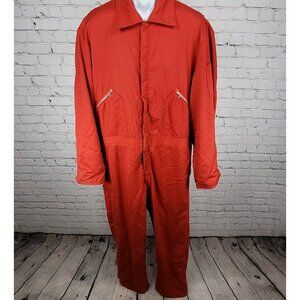 VTG Walls Blizzard Pruf Red Insulated One Piece Suit Coveralls USA Size Large LT